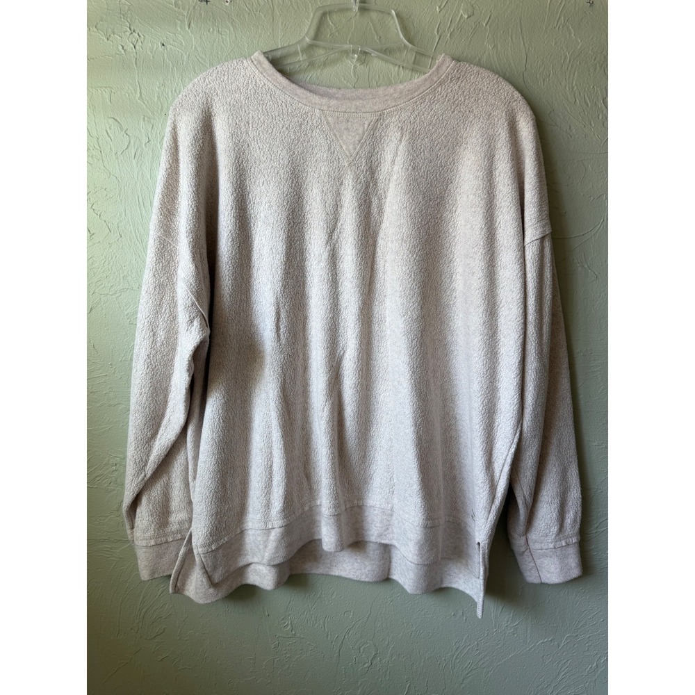 Billabong Essentials Textured Crewneck Sweatshirt Oatmeal Beige Large Pullover‎